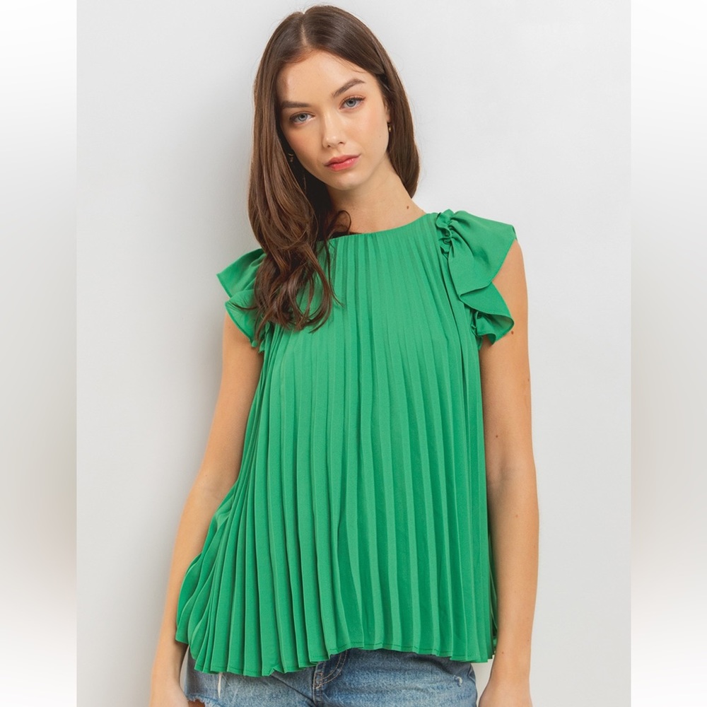 30 Fabulous Pleaded Dress with Ruffled Shoulder